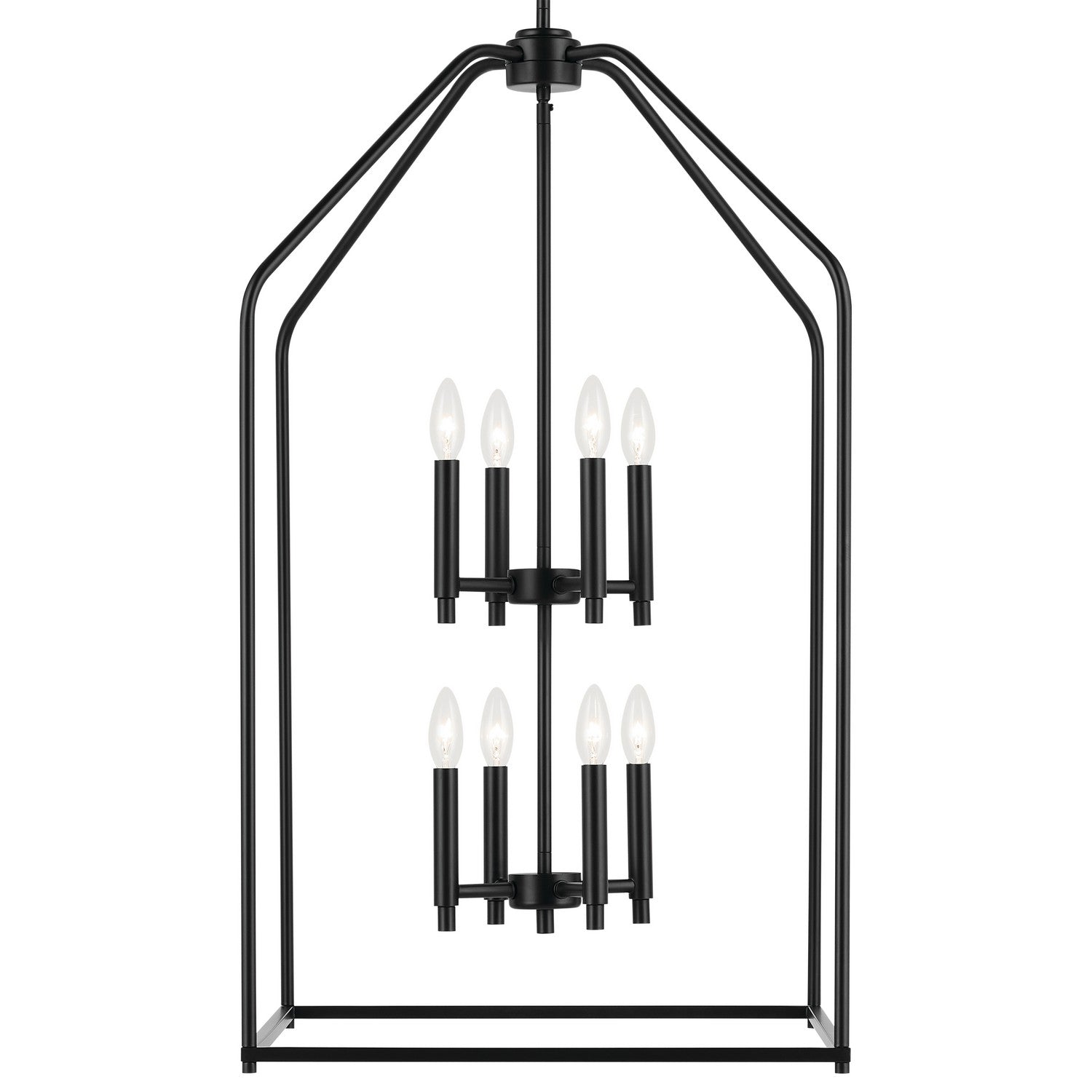 KICHLER 52723BK Madden 36" 8 Light Foyer Pendant In Black