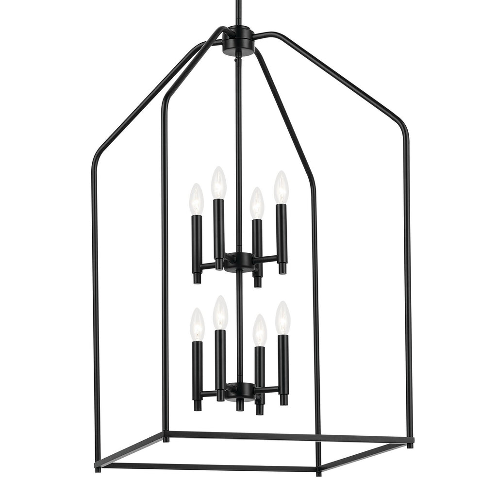 KICHLER 52723BK Madden 36" 8 Light Foyer Pendant In Black