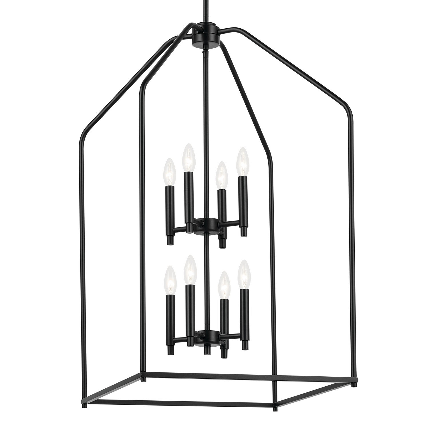 KICHLER 52723BK Madden 36" 8 Light Foyer Pendant In Black