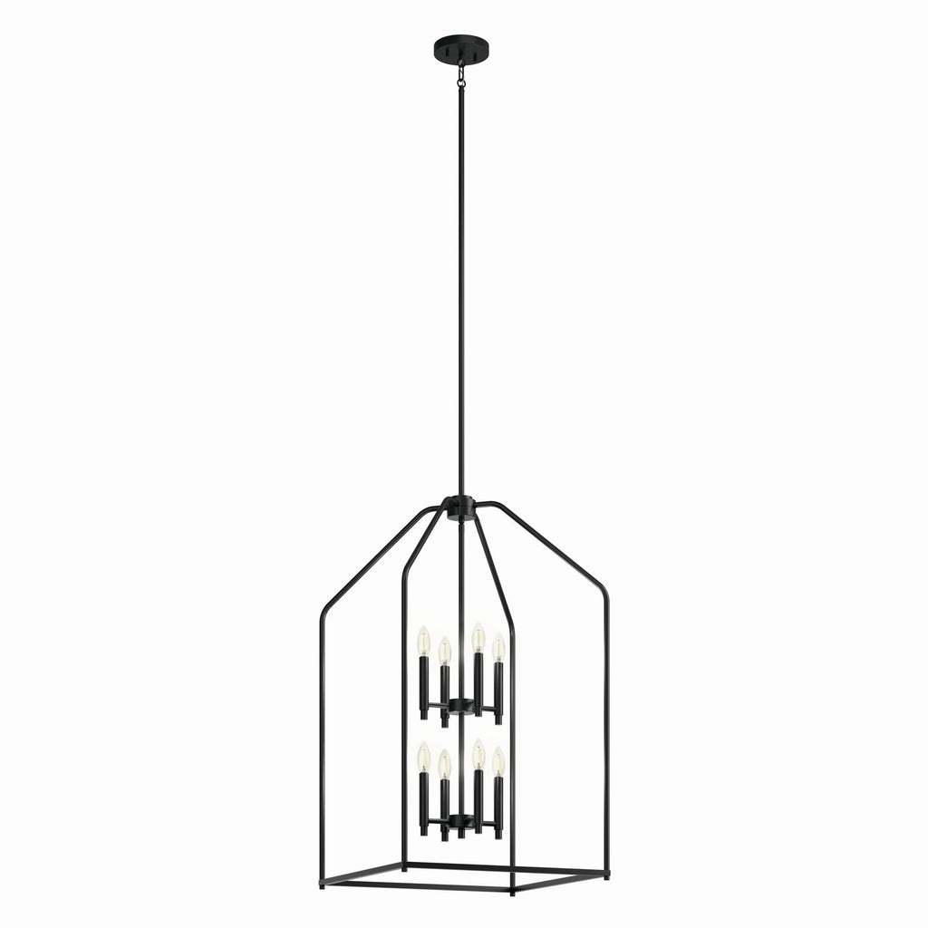 KICHLER 52723BK Madden 36" 8 Light Foyer Pendant In Black