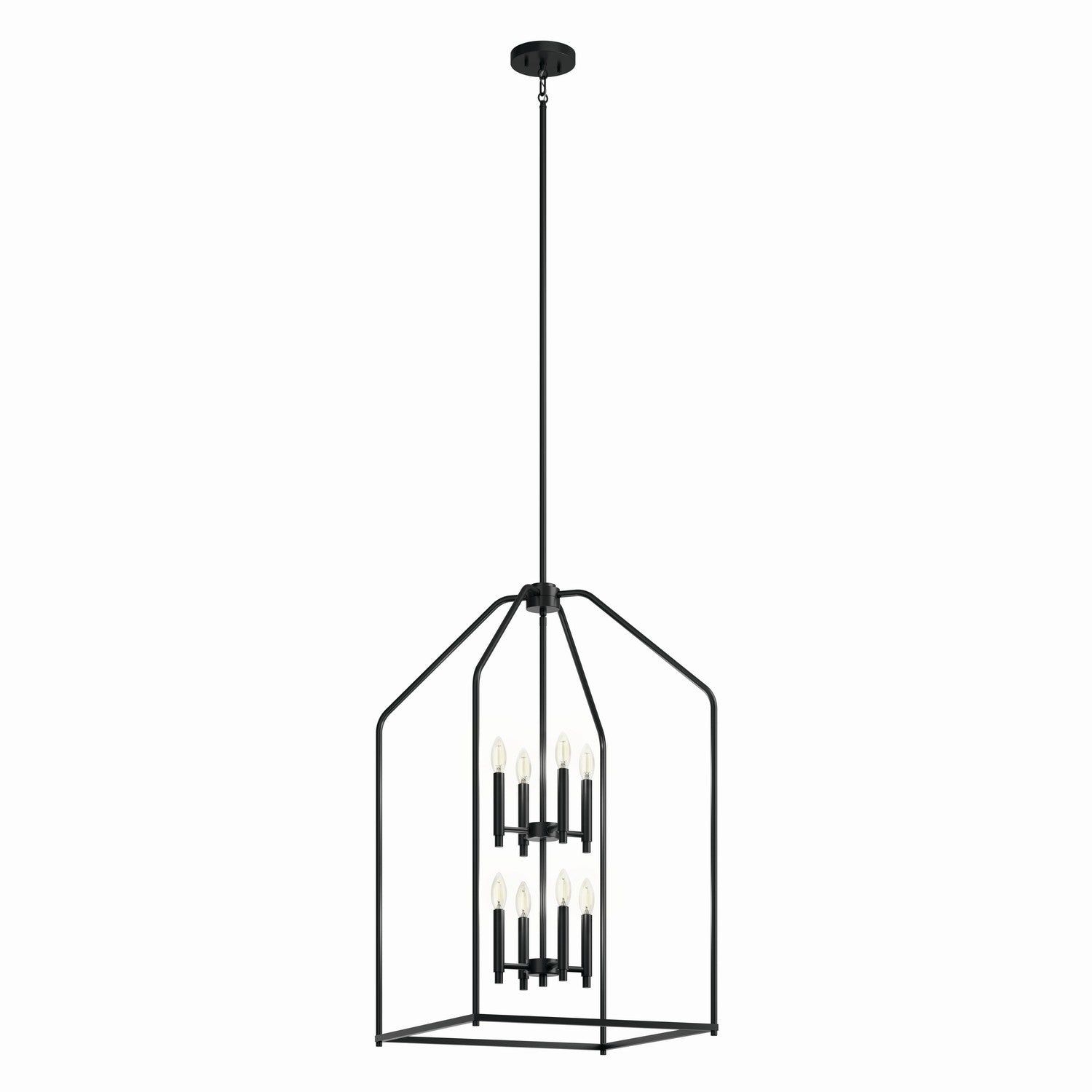 KICHLER 52723BK Madden 36" 8 Light Foyer Pendant In Black