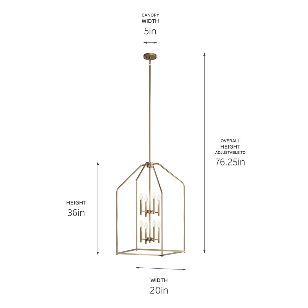KICHLER 52723CPZ Madden 43" 8 Xl Light Foyer Pendant In Champagne Bronze