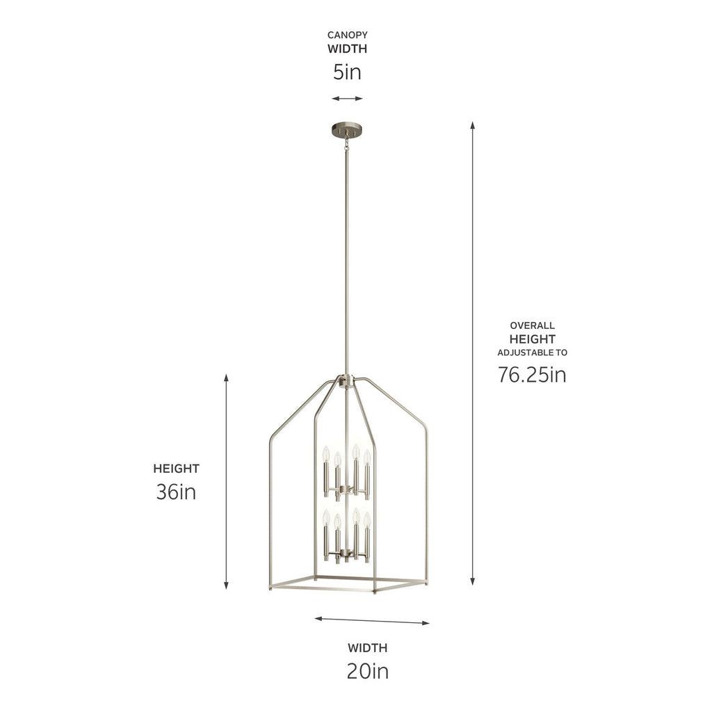 KICHLER 52723NI Madden 36" 8 Light Foyer Pendant In Brushed Nickel