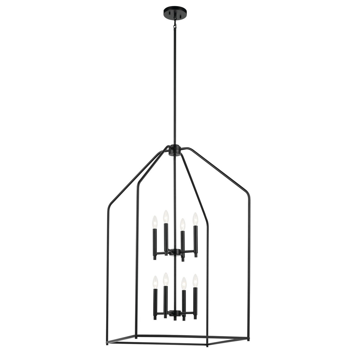 KICHLER 52724BK Madden 43" 8 Xl Light Foyer Pendant In Black