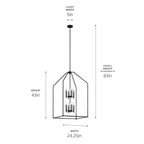 KICHLER 52724BK Madden 43" 8 Xl Light Foyer Pendant In Black