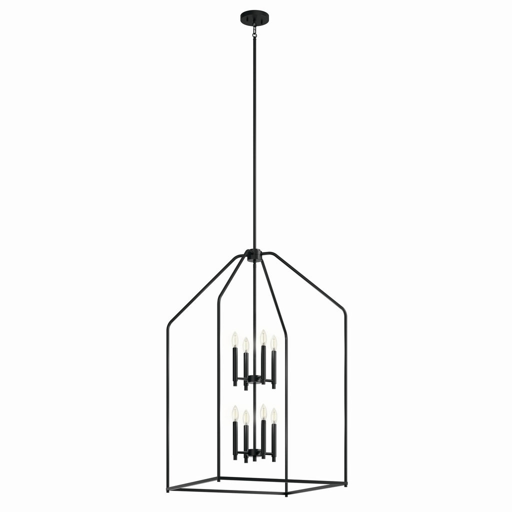 KICHLER 52724BK Madden 43" 8 Xl Light Foyer Pendant In Black