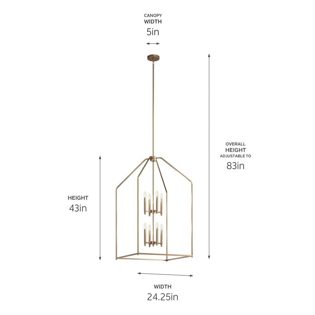 KICHLER 52724CPZ Madden Large Foyer Pendant 8 Light - Champagne Bronze