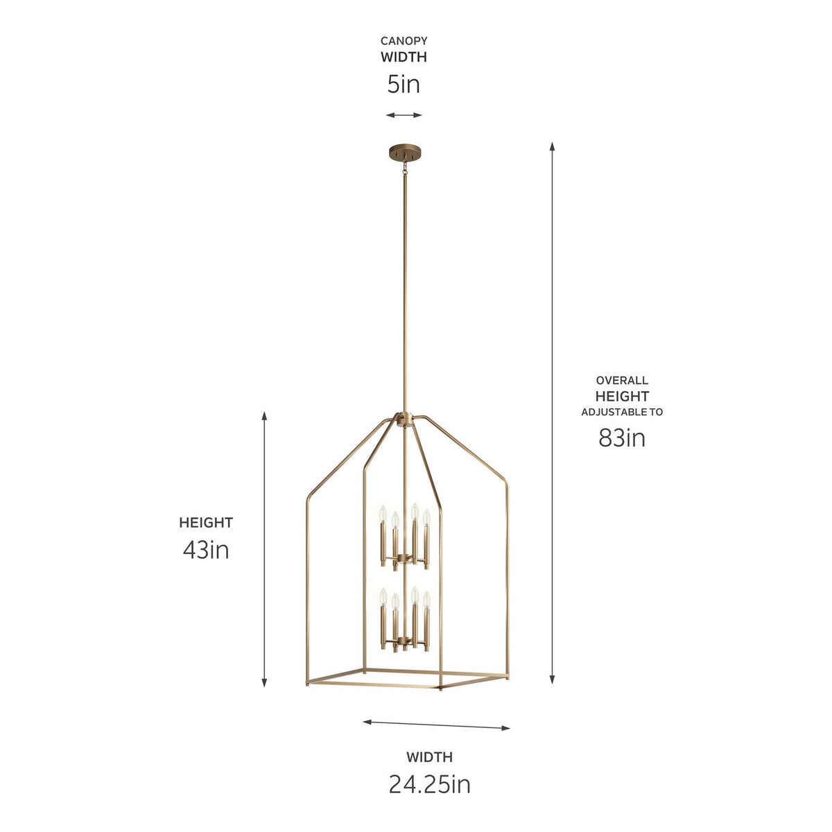 KICHLER 52724CPZ Madden Large Foyer Pendant 8 Light - Champagne Bronze