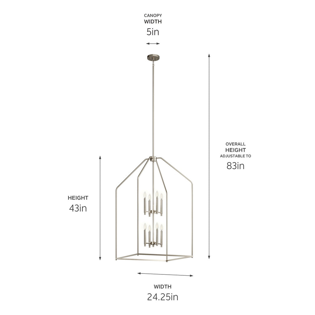 KICHLER 52724NI Madden 43" 8 Xl Light Foyer Pendant In Brushed Nickel