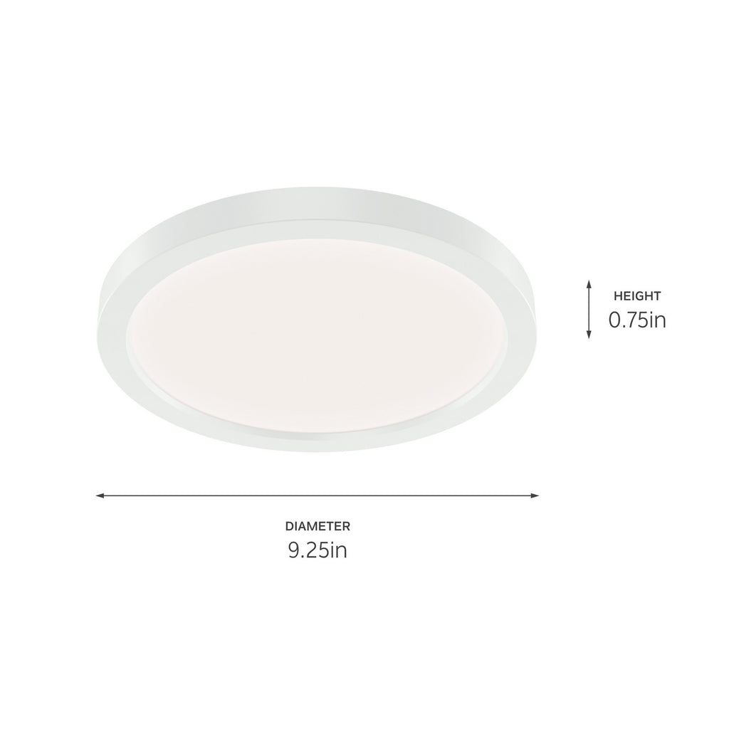 KICHLER 53009WH30 Ara 9" Round Led Flush Mount In White