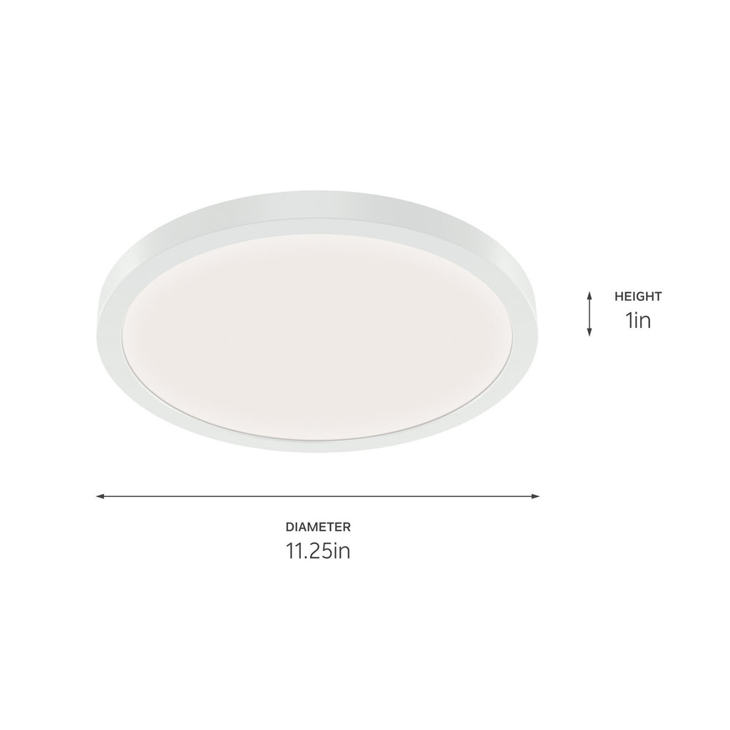 KICHLER 53011WH30 Ara 11" Round Led Flush Mount In White