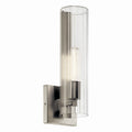 KICHLER 55165NI Jemsa 14 Inch 1 Light Wall Sconce With Clear Fluted Glass In Brushed Nickel