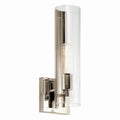 KICHLER 55165PN Jemsa 14 Inch 1 Light Wall Sconce With Clear Fluted Glass In Polished Nickel