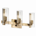 KICHLER 55168CPZ Jemsa 22.75 Inch 3 Light Vanity With Clear Fluted Glass In Champagne Bronze