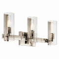 KICHLER 55168PN Jemsa 22.75 Inch 3 Light Vanity With Clear Fluted Glass In Polished Nickel