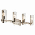KICHLER 55169PN Jemsa 32 Inch 4 Light Vanity With Clear Fluted Glass In Polished Nickel