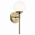 KICHLER 55170CPZ Benno 13.75 Inch 1 Light Wall Sconce With Opal Glass In Champagne Bronze