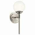 KICHLER 55170PN Benno 13.75 Inch 1 Light Wall Sconce With Opal Glass In Polished Nickel And Brushed Nickel