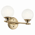 KICHLER 55171CPZ Benno 14.75 Inch 2 Light Vanity With Opal Glass In Champagne Bronze
