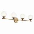 KICHLER 55173CPZ Benno 34 Inch 4 Light Vanity With Opal Glass In Champagne Bronze