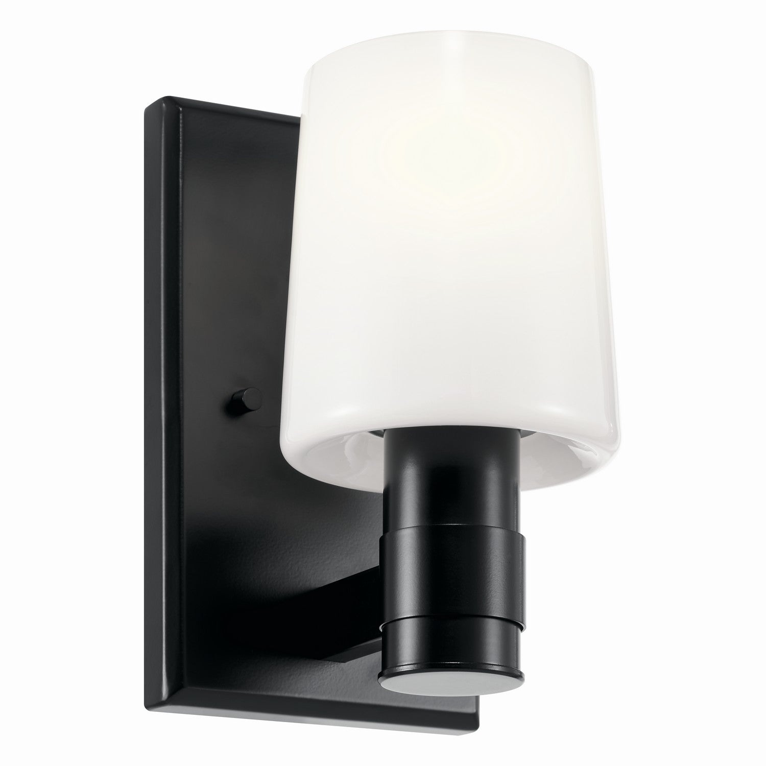 KICHLER 55174BK Adani 8.5 Inch 1 Light Vanity With Opal Glass In Black