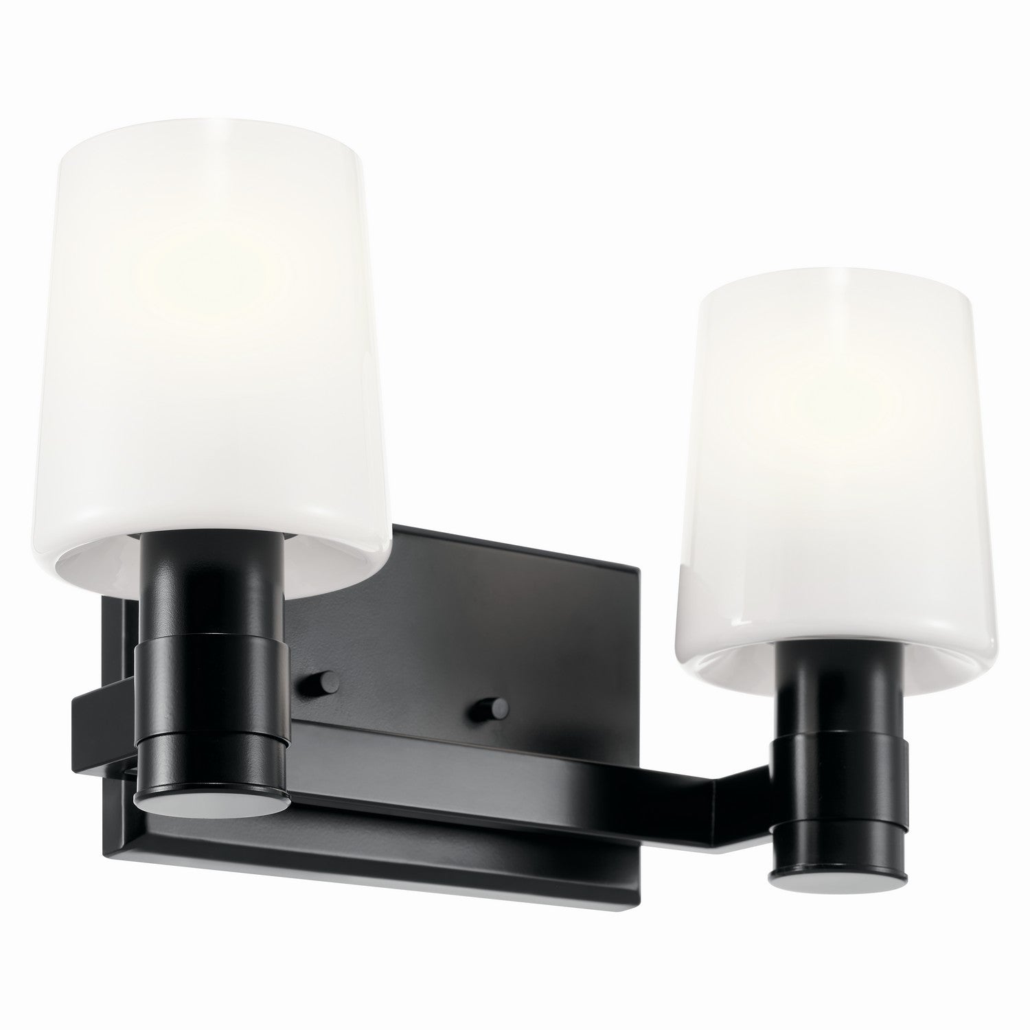 KICHLER 55175BK Adani 14.5 Inch 2 Light Vanity With Opal Glass In Black