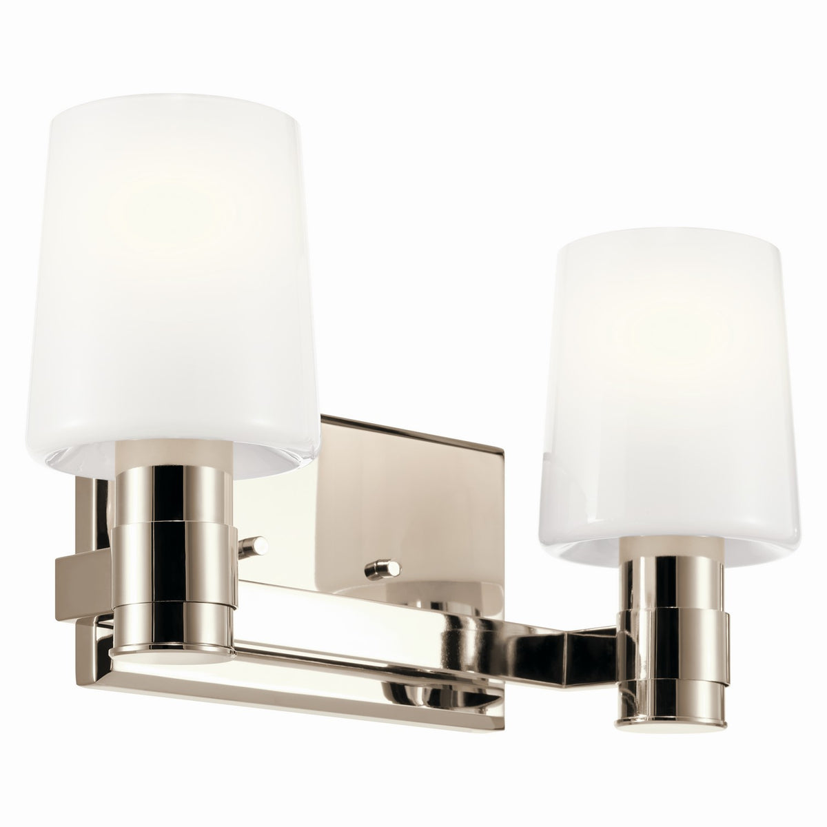 KICHLER 55175PN Adani 14.5 Inch 2 Light Vanity With Opal Glass In Polished Nickel