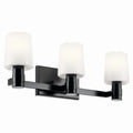 KICHLER 55176BK Adani 24 Inch 3 Light Vanity With Opal Glass In Black