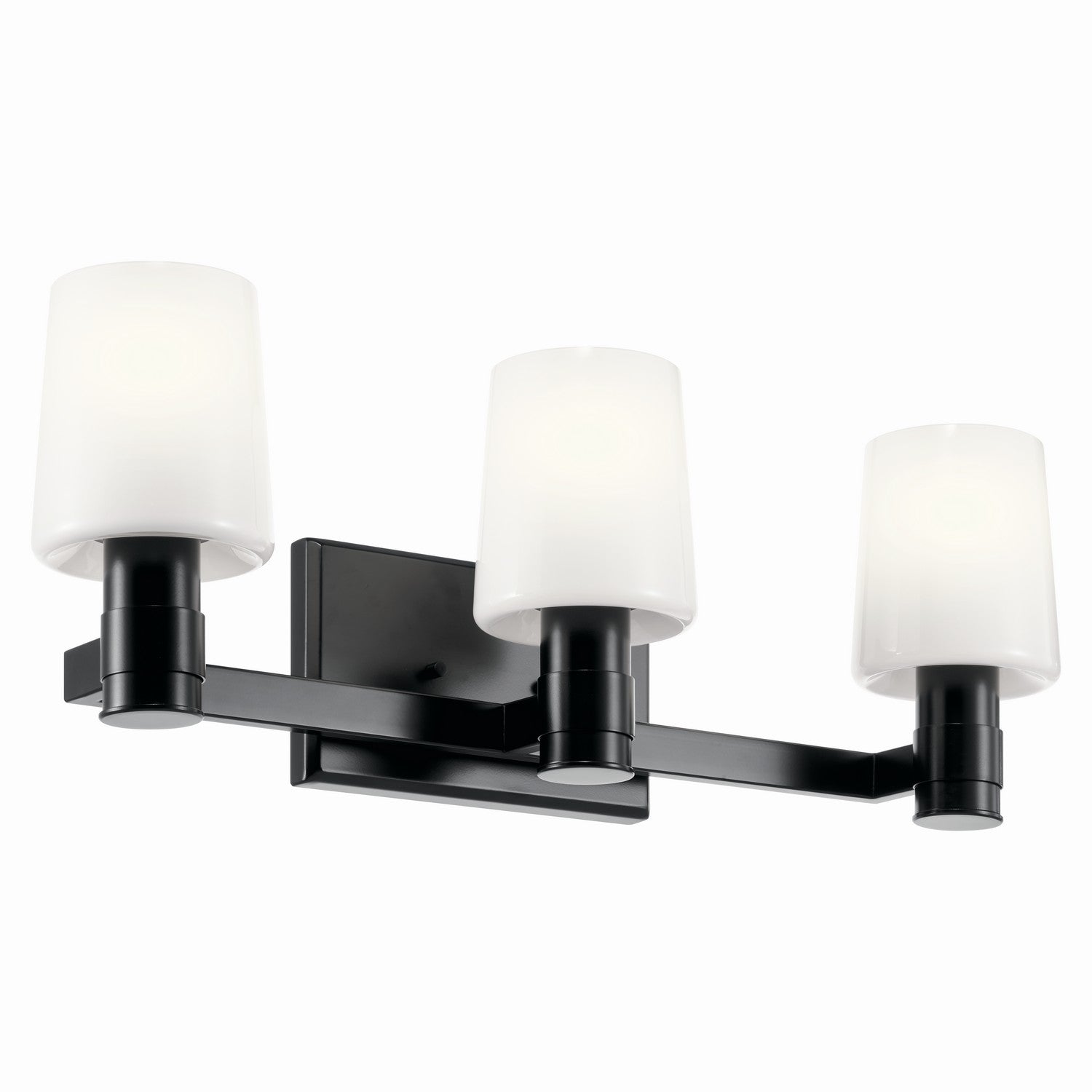 KICHLER 55176BK Adani 24 Inch 3 Light Vanity With Opal Glass In Black