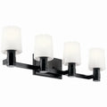 KICHLER 55177BK Adani 30 Inch 4 Light Vanity With Opal Glass In Black
