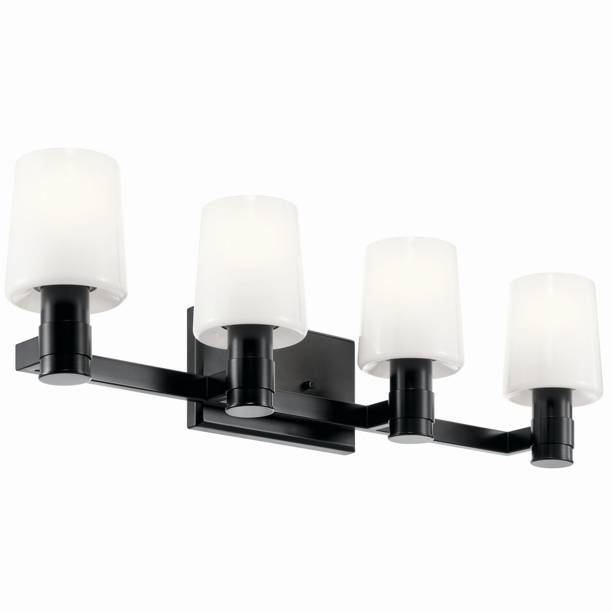KICHLER 55177BK Adani 30 Inch 4 Light Vanity With Opal Glass In Black