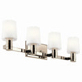 KICHLER 55177PN Adani 30 Inch 4 Light Vanity With Opal Glass In Polished Nickel