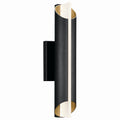 KICHLER 59078BKTLED Astalis 21" 1 Led Wall Light With Clear Ribbed Glass Black And Burnished Gold