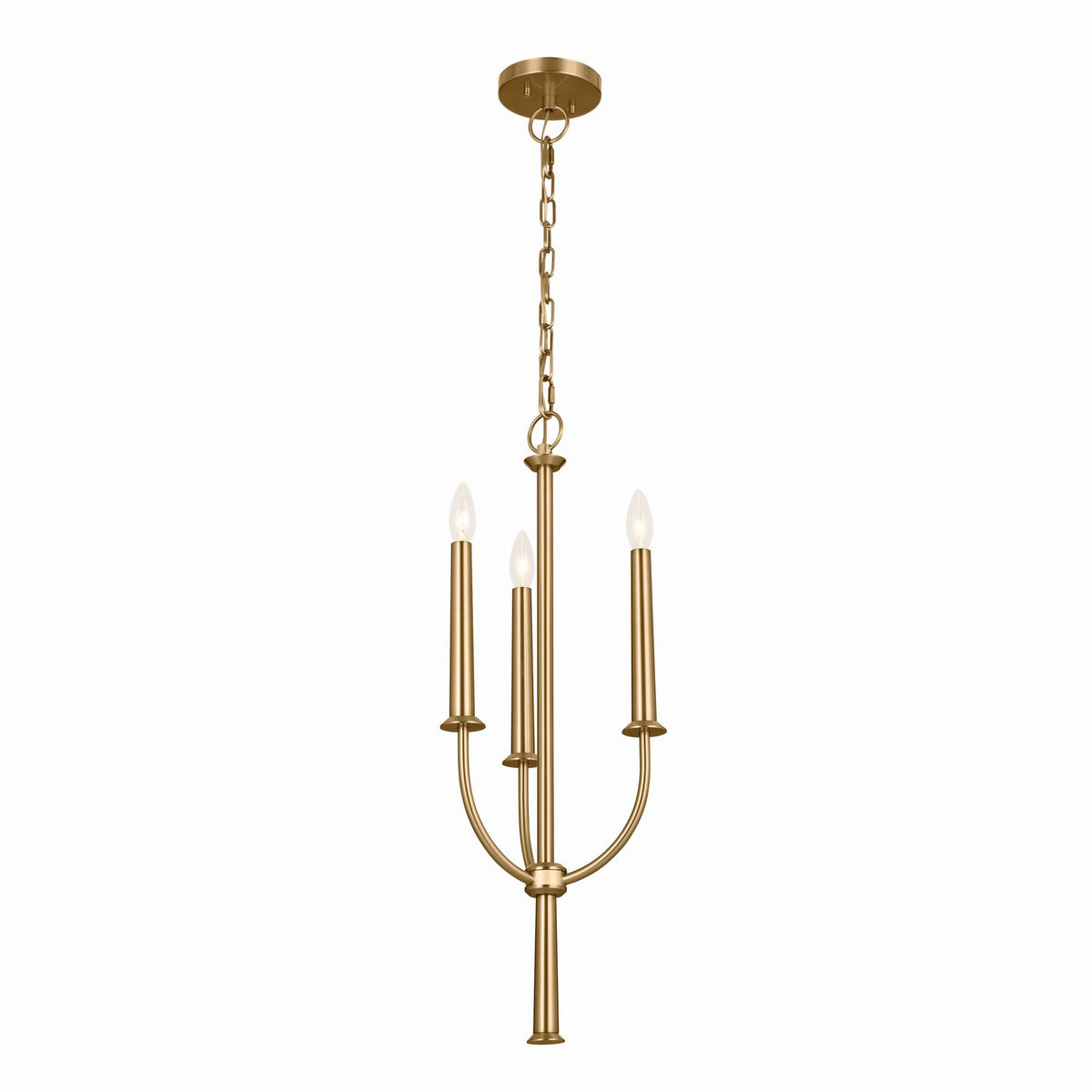 KICHLER 52496BNB Florence Mini Chandelier 3 Light - Brushed Natural Brass