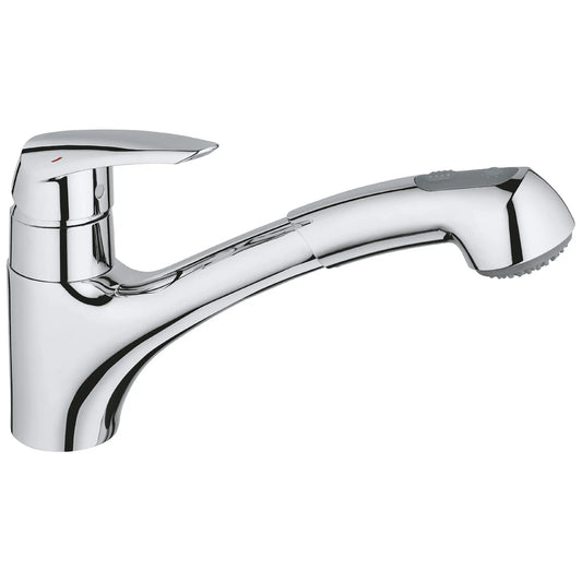 GROHE 33330001 Eurodisc Single-Handle Pull-Out Kitchen Faucet Dual Spray 1.75 GPM - Chrome