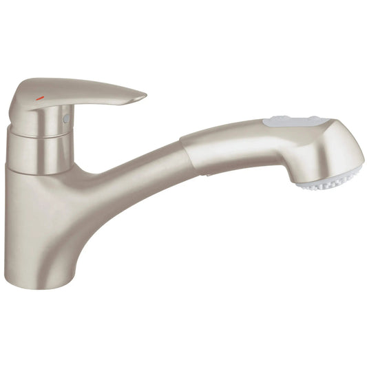 GROHE 33330DC1 Eurodisc Single-Handle Pull-Out Kitchen Faucet Dual Spray 1.75 GPM - Supersteel