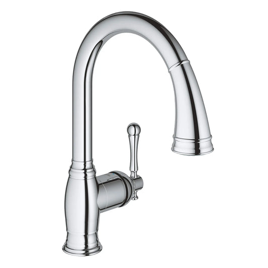 GROHE 33870002 Bridgeford Single-Handle Pull-Down Kitchen Faucet Dual Spray 1.75 GPM - Chrome