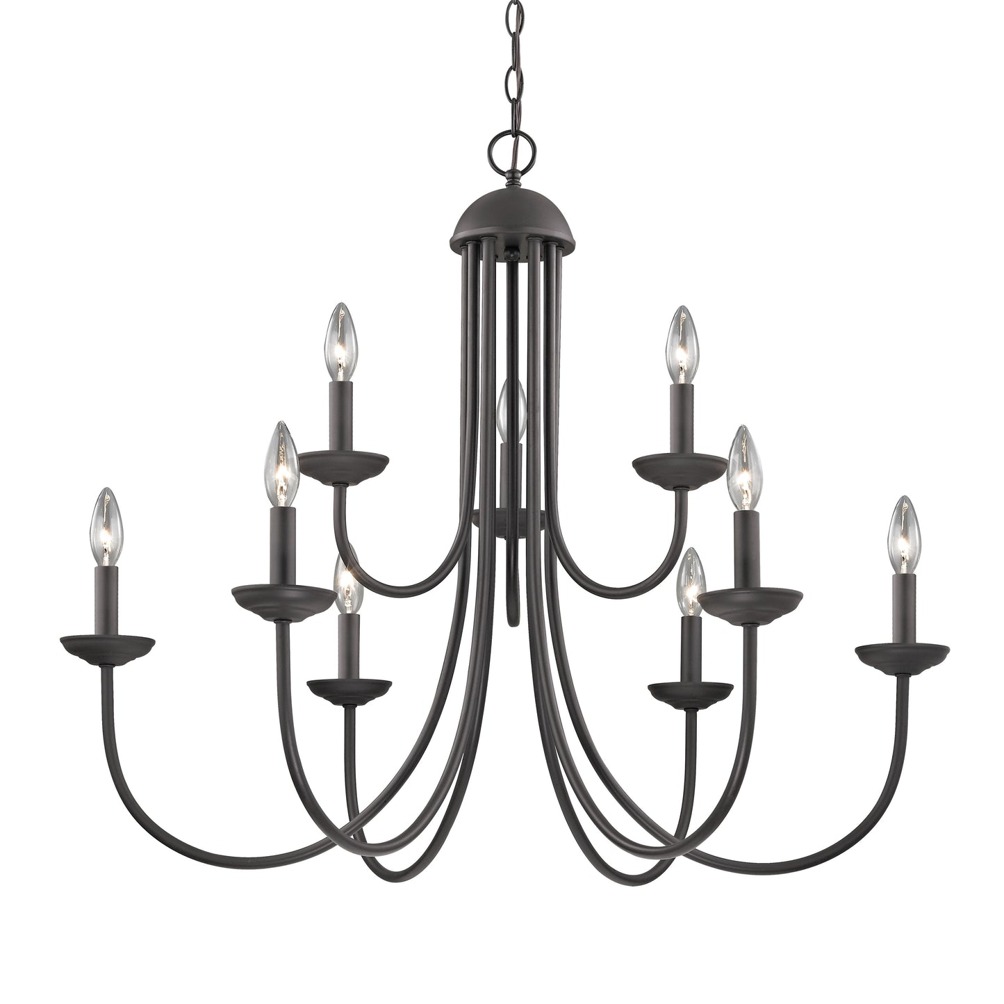 THOMAS 1529CH/10 Williamsport 34'' Wide 9-Light Chandelier - Oil Rubbed Bronze