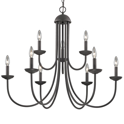 THOMAS 1529CH/10 Williamsport 34'' Wide 9-Light Chandelier - Oil Rubbed Bronze