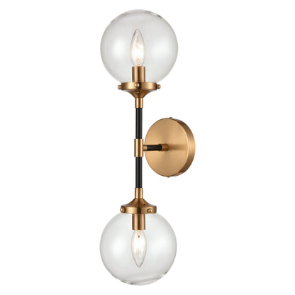 ELK SHOWROOM 15340/2 Boudreaux 21'' High 2-Light Sconce - Matte Black with Antique Gold