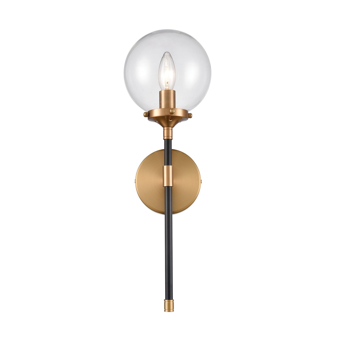 ELK SHOWROOM 15341/1 Boudreaux 19'' High 1-Light Sconce - Matte Black with Antique Gold