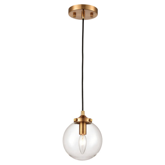 ELK SHOWROOM 15343/1 Boudreaux 6'' Wide 1-Light Mini Pendant - Matte Black with Antique Gold