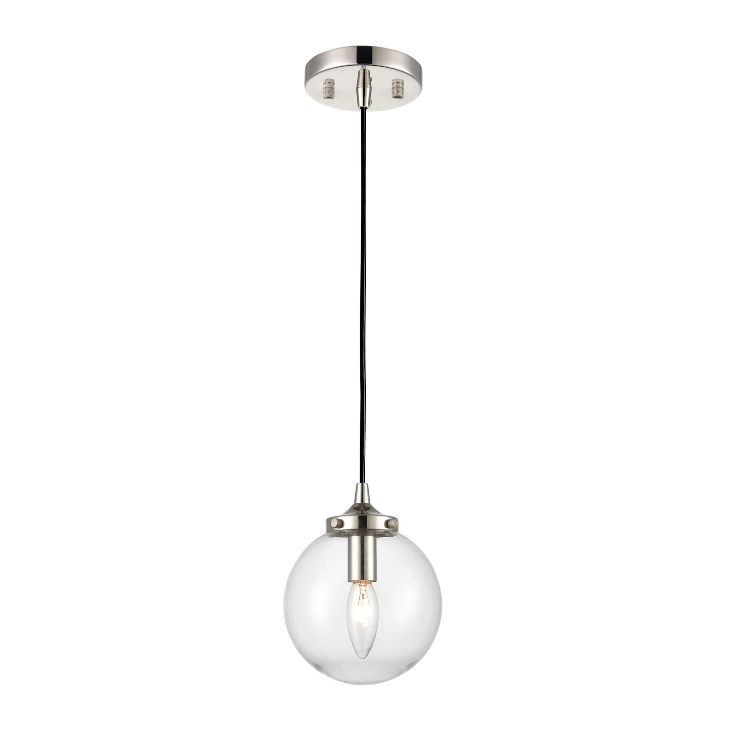 ELK SHOWROOM 15365/1 Boudreaux 6'' Wide 1-Light Mini Pendant - Matte Black with Polished Nickel