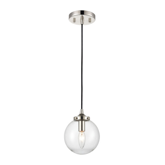 ELK SHOWROOM 15365/1 Boudreaux 6'' Wide 1-Light Mini Pendant - Matte Black with Polished Nickel