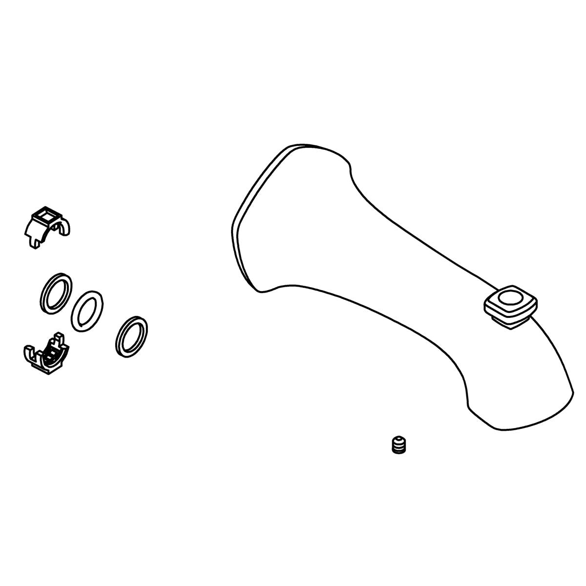 KOHLER Tubspout Assembly - Vibrant Polished Nickel, K-1537717-SN