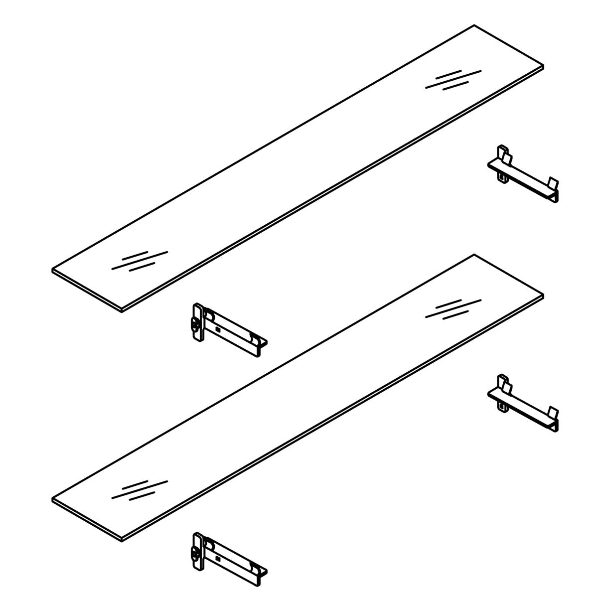 KOHLER Essential Side Cabinet Glass Shelf Kits, K-1538735