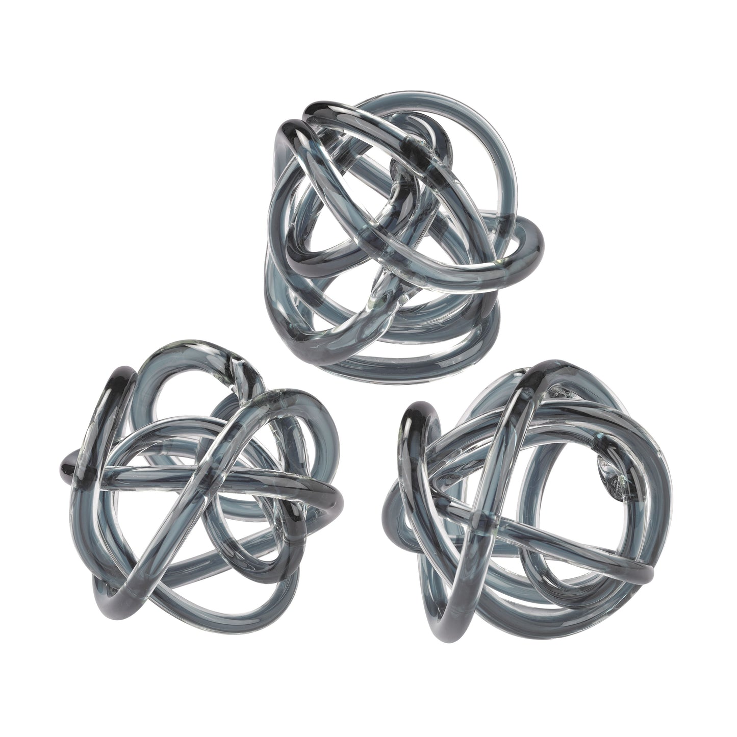 ELK SIGNATURE 154-019/S3 Glass Knot - Set of 3 Gray