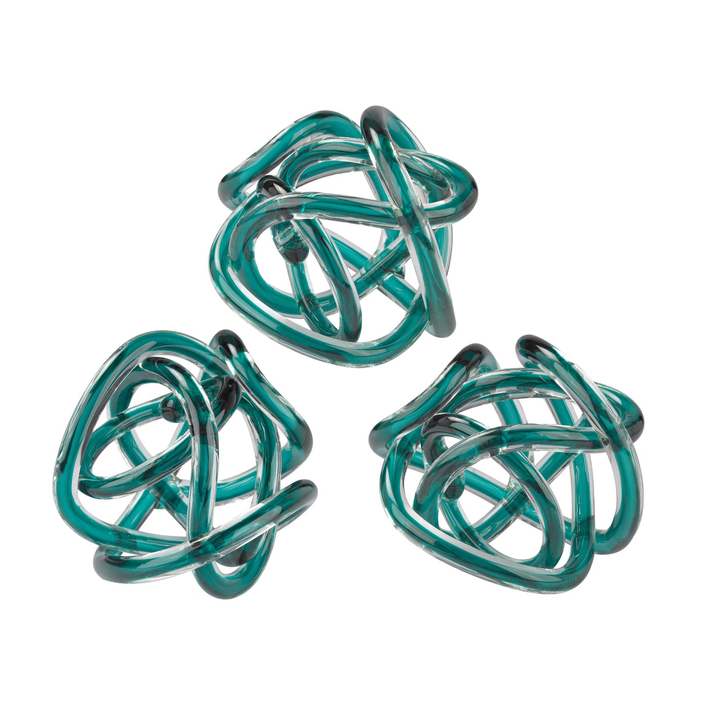 ELK SIGNATURE 154-020/S3 Glass Knot - Set of 3 Aqua