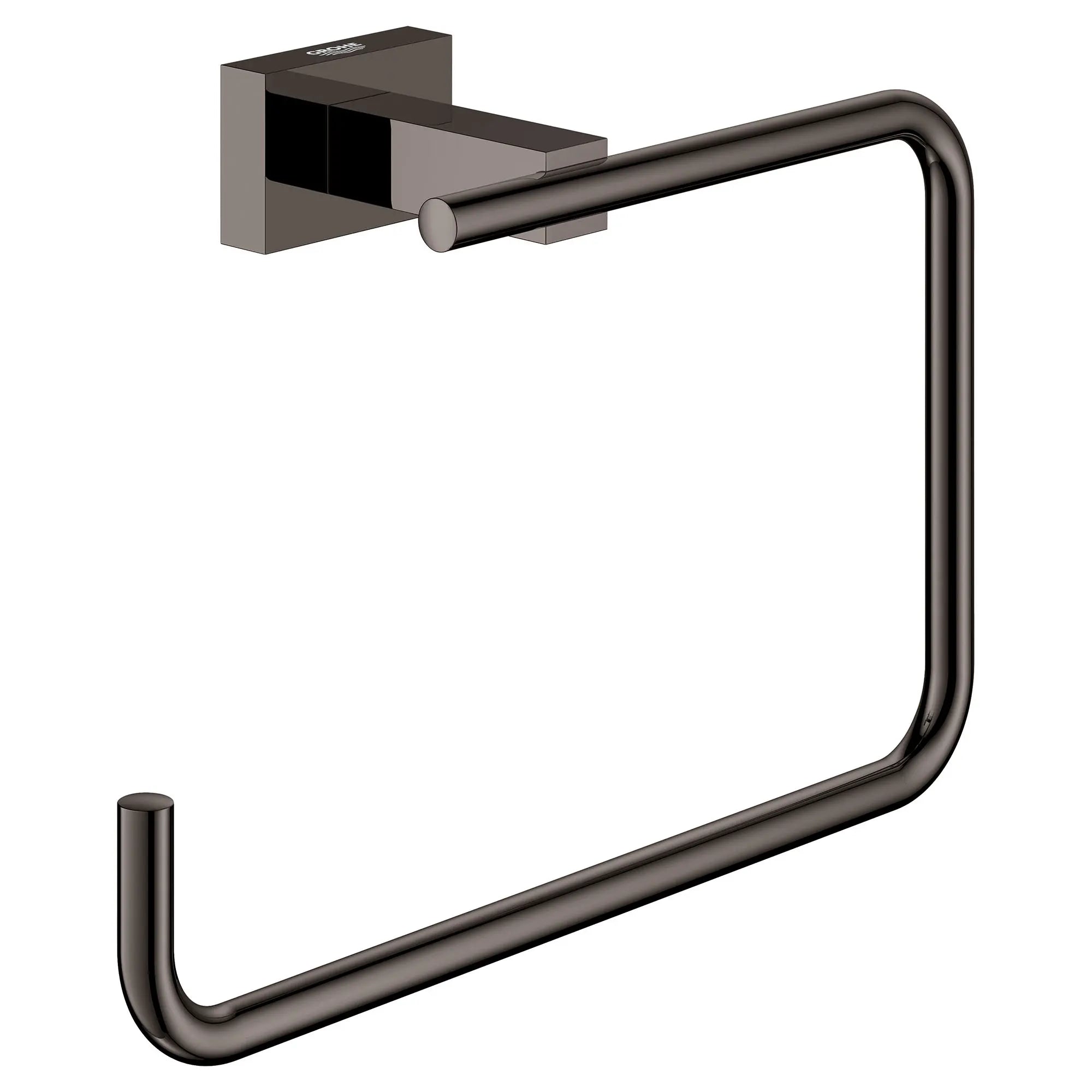 GROHE 40510A01 Essentials Cube 8" Towel Ring - Hard Graphite