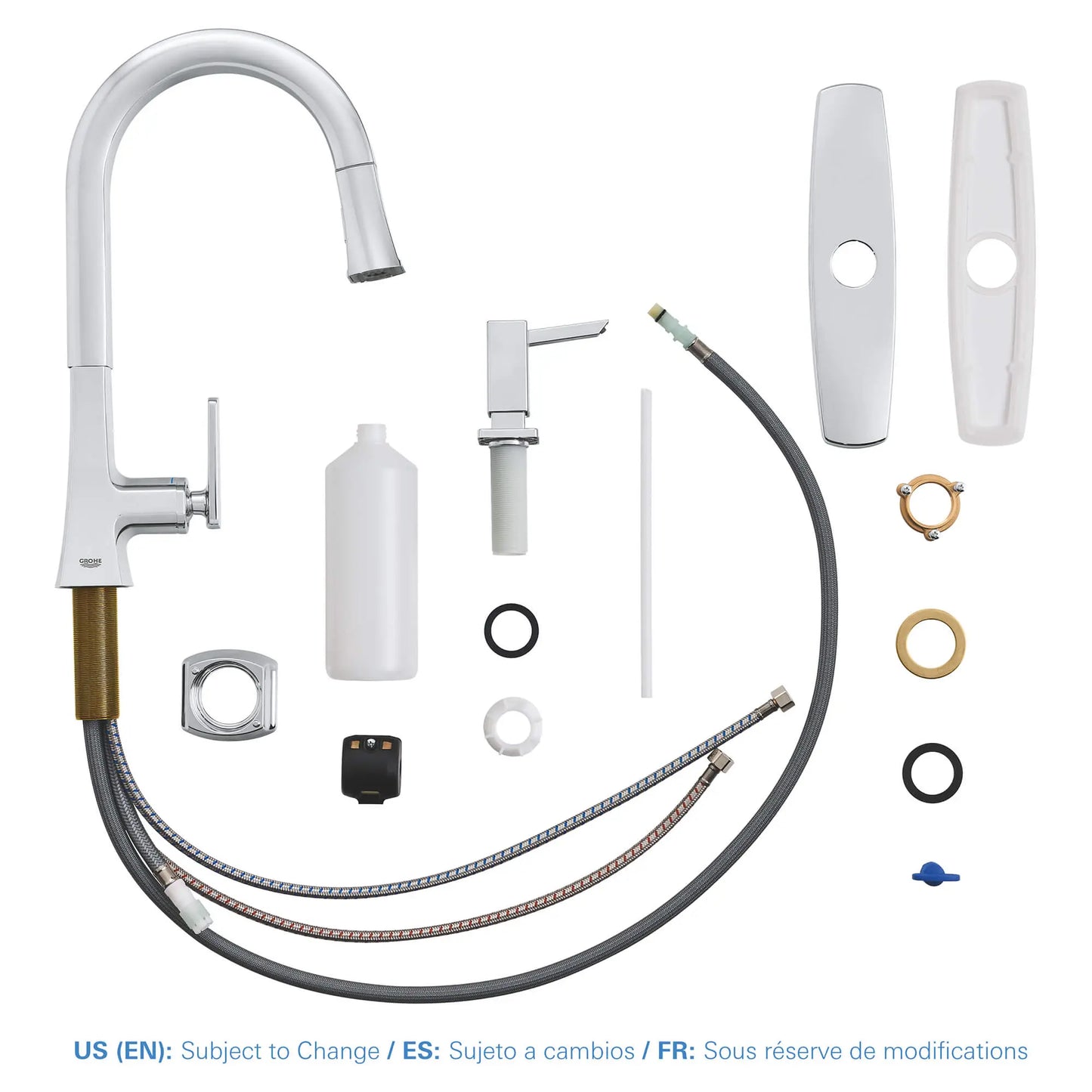 GROHE 30365000 Carre Single-Handle Pull Down Kitchen Faucet Dual Spray 1.75 GPM - Chrome